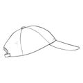 Vector Sketch Classic Blank Baseball Cap.