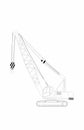 Vector sketch of crawler self-propelled crane on crawler chassis. Vector illustration