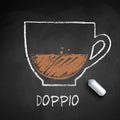 Vector sketch of Doppio coffee Royalty Free Stock Photo