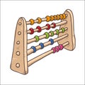Vector sketch drawing classical abacus illustration