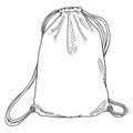 Vector Sketch Drawstring Bag. Shoesbag