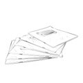 Vector sketch of exercise books. Royalty Free Stock Photo