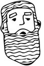 Vector sketch of the face of an adult male with a beard