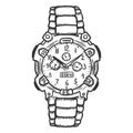 Vector Sketch Fashionable Mens Wrist Watch