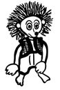 Vector sketch of a funny hedgehog in pants