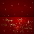 Vector sketch of goat and baby, symbol New Year on