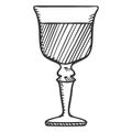 Vector Sketch Goblet Glass with Liquor