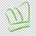 Sketch of Green Watercolor Chef Hat, at Transparent Effect Background