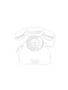 Vector sketch hand drawing antique telephone.