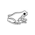 Vector sketch hand drawn frog silhouette, doodle style with black lines Royalty Free Stock Photo