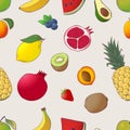Vector sketch hand drawn fruits and berries icons set Royalty Free Stock Photo