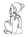 Chinese wiseman, symbol taoism Royalty Free Stock Photo