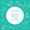 Vector sketch illustration on a dark background of objects and situations housework and with space for text. Unwashed