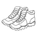 Vector Sketch Illustration - Extreme Hiking Boots Royalty Free Stock Photo