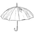 Vector sketch illustration - open umbrella