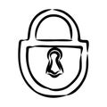 vector sketch illustration - padlock padlock vector illustration