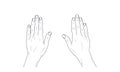 Vector sketch illustration - women`s hands.