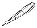 Vector sketch of ink fountain pen Royalty Free Stock Photo