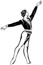 Vector sketch of a male soloist of classical ballet is in a pose