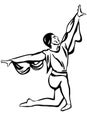 Vector sketch of a male soloist of classical ballet is in a pose