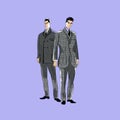 Vector sketch mans in fashion clothes eps Royalty Free Stock Photo