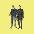 Vector sketch mans in fashion clothes eps Royalty Free Stock Photo