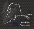 Map of Alaska, Chalk sketch vector illustration Royalty Free Stock Photo