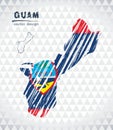 Map of Guam with hand drawn sketch pen map inside. Vector illustration