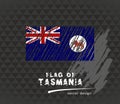 Flag of Tasmania, vector pen illustration on black background