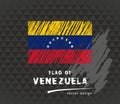 Flag of Venezuela, vector pen illustration on black background