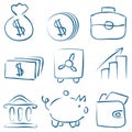 Vector sketch money icons