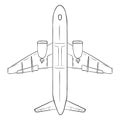 Vector Sketch Passenger Airplane. Commercial Aviation Aircraft.