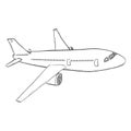 Vector Sketch Passenger Airplane. Commercial Aviation Aircraft.