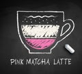 Vector sketch of Pink Matcha Latte