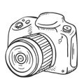 Vector Sketch Reflex Camera with Lens