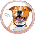 Vector sketch smiling dog American Staffordshire Terrier breed