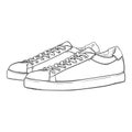 Vector Sketch Sneakers. Smart Casual Shoes Illustration