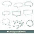 Vector sketch speech bubbles set. EPS10