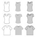 Vector sketch template t-shirts. Royalty Free Stock Photo