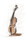 Vector sketch of a violin