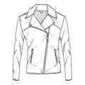 Vector Sketch Women Leather Jacket