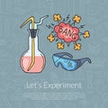 Vector sketched science or chemistry elements on science elements background Royalty Free Stock Photo