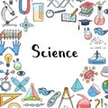 Vector sketched science or chemistry elements Royalty Free Stock Photo