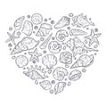 Vector sketching illustrations. Different types of seashells Royalty Free Stock Photo