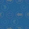 Vector Sketchy Arrow Circles Seamless Pattern Background