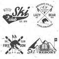 Vector ski club retro badge.