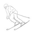 Vector skiing man