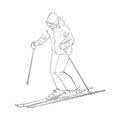 Vector skiing man