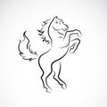 Vector of skittish horse design on white background. Animal. Horses logo or icon. Easy editable layered vector illustration