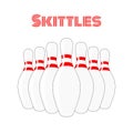 Vector skittles. Sport equipment concept. Cartoon flat style Royalty Free Stock Photo